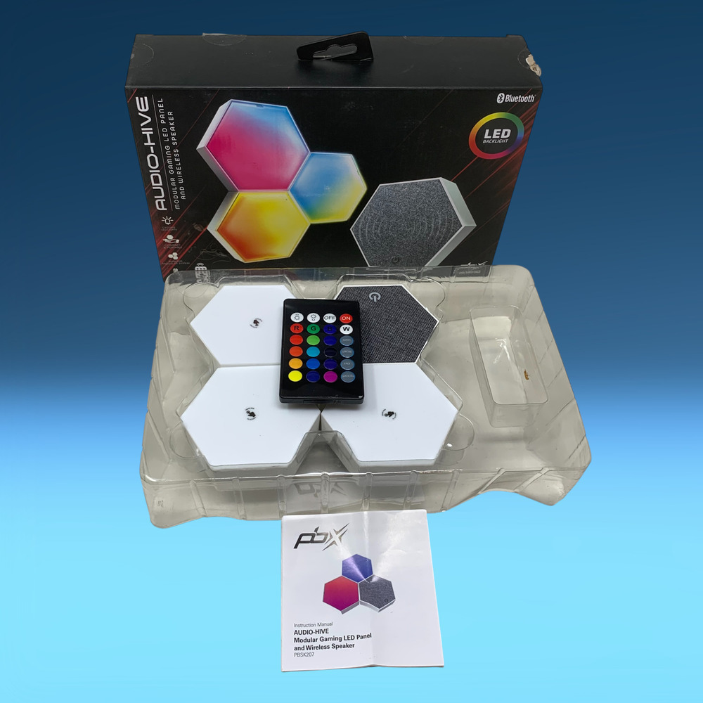 NEW Audio-Hive Hexagon LED Wall Tiles Modular Gaming + Wireless Speaker Tiles